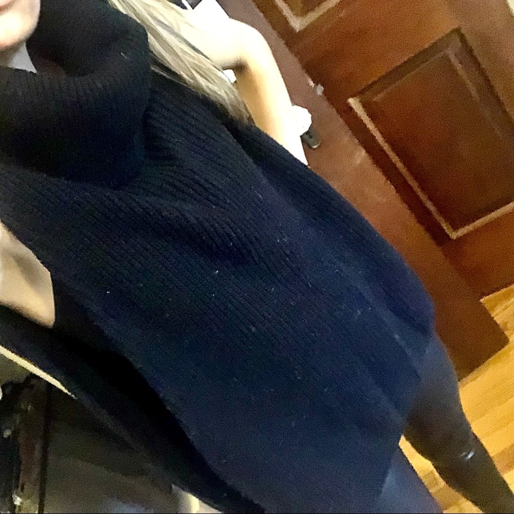 ASOS black sleeveless turtleneck cape
